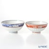 京焼・清水焼 組飯碗 S0562 渕染赤山水 ペア