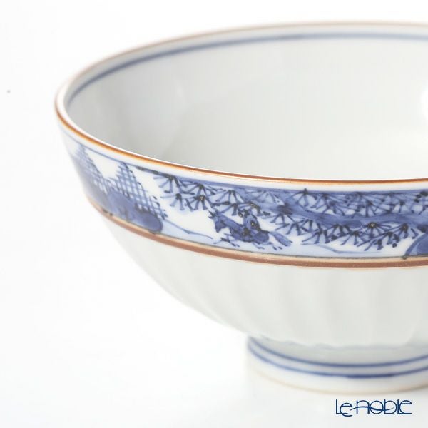 京焼・清水焼 組飯碗 S0562 渕染赤山水 ペア