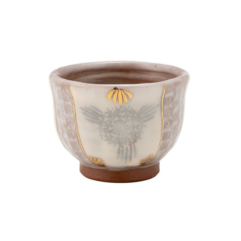 京焼・清水焼 煎茶碗／ぐい呑 志野花三島 K09125 100ml