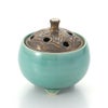 京焼・清水焼 香炉 M1056 黒金彩蒼釉