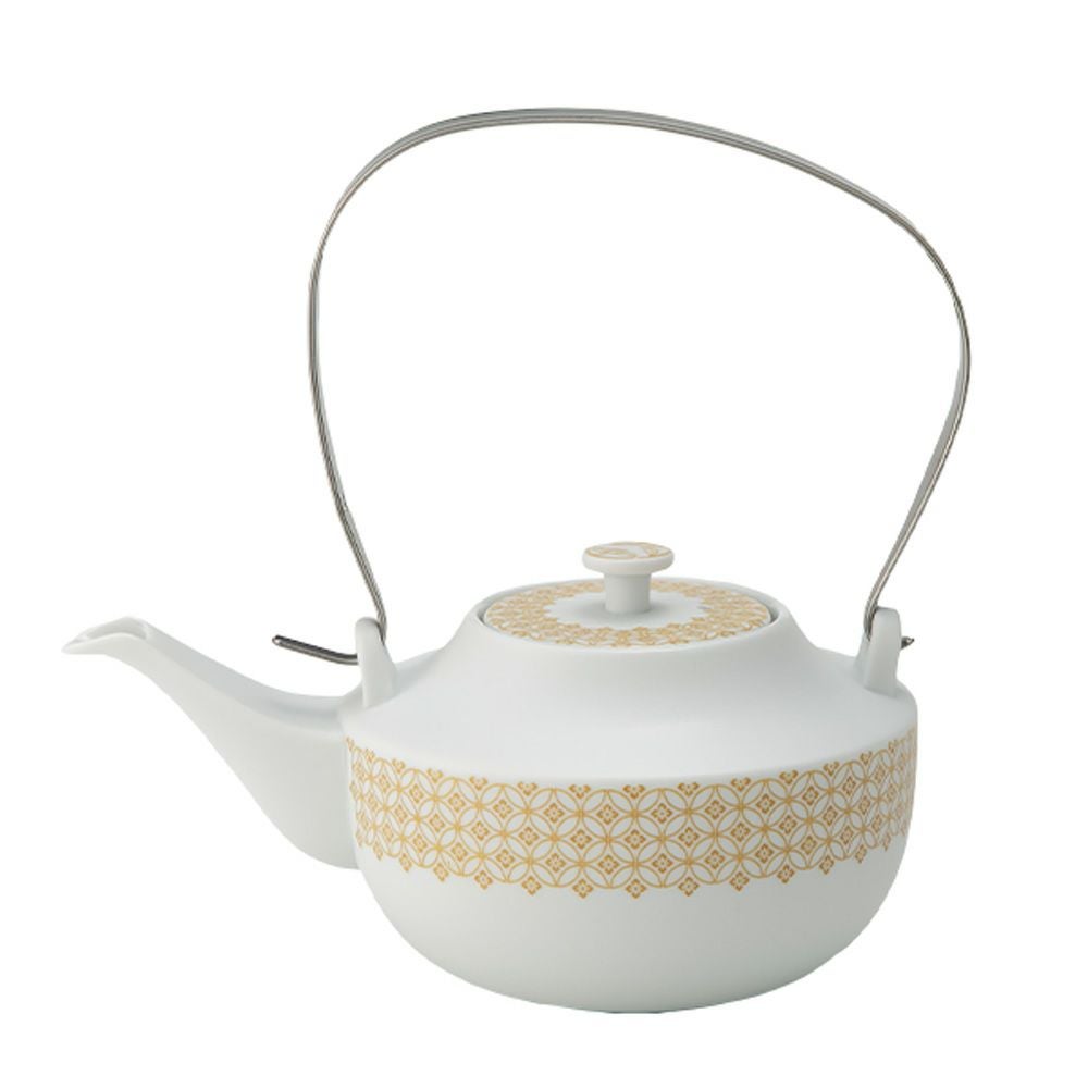 西川貞三郎商店 NISHIKAWA JAPAN KATA ティーポット 天花 マット イエロー／七宝文様 800ml NJ02-001