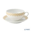 西川貞三郎商店 NISHIKAWA JAPAN KATA エッグシェル／卵殻手（らんかくで） ティーカップ＆ソーサー 天花 マット イエロー／七宝文様 220ml NJ07-001