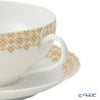 西川貞三郎商店 NISHIKAWA JAPAN KATA エッグシェル／卵殻手（らんかくで） ティーカップ＆ソーサー 天花 マット イエロー／七宝文様 220ml NJ07-001