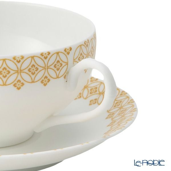 西川貞三郎商店 NISHIKAWA JAPAN KATA エッグシェル／卵殻手（らんかくで） ティーカップ＆ソーサー 天花 マット イエロー／七宝文様 220ml NJ07-001