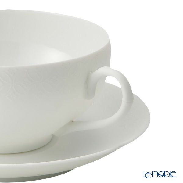 西川貞三郎商店 NISHIKAWA JAPAN KATA エッグシェル／卵殻手（らんかくで） ティーカップ＆ソーサー 凪華 マット ホワイト／七宝文様 220ml NJ07-002