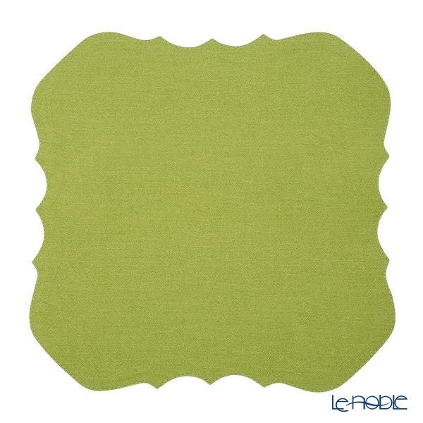 トルコ雑貨 アルテペレ スクエア プレースマット／ランチョンマット デニム調 グリーン 38×38cm PVC加工合皮製 撥水加工