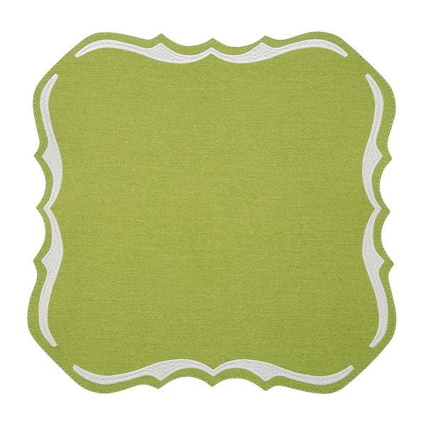 トルコ雑貨 アルテペレ スクエア プレースマット／ランチョンマット デニム調 グリーン 38×38cm PVC加工合皮製 撥水加工