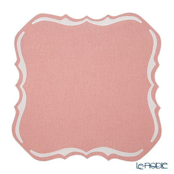 トルコ雑貨 アルテペレ スクエア プレースマット／ランチョンマット デニム調 ピンク 38×38cm PVC加工合皮製 撥水加工