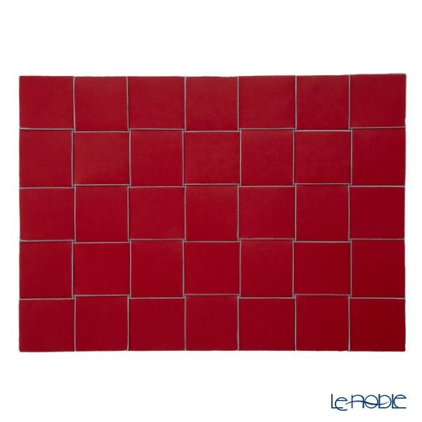 トルコ雑貨 アルテペレ 長方形 プレースマット／ランチョンマット ゴールド／レッド 31.5×44cm PVC加工合皮製 撥水加工