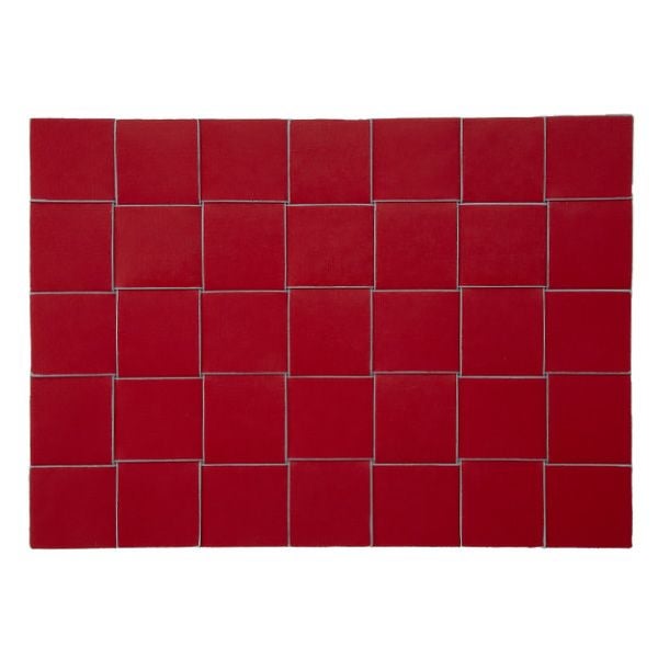 トルコ雑貨 アルテペレ 長方形 プレースマット／ランチョンマット ゴールド／レッド 31.5×44cm PVC加工合皮製 撥水加工