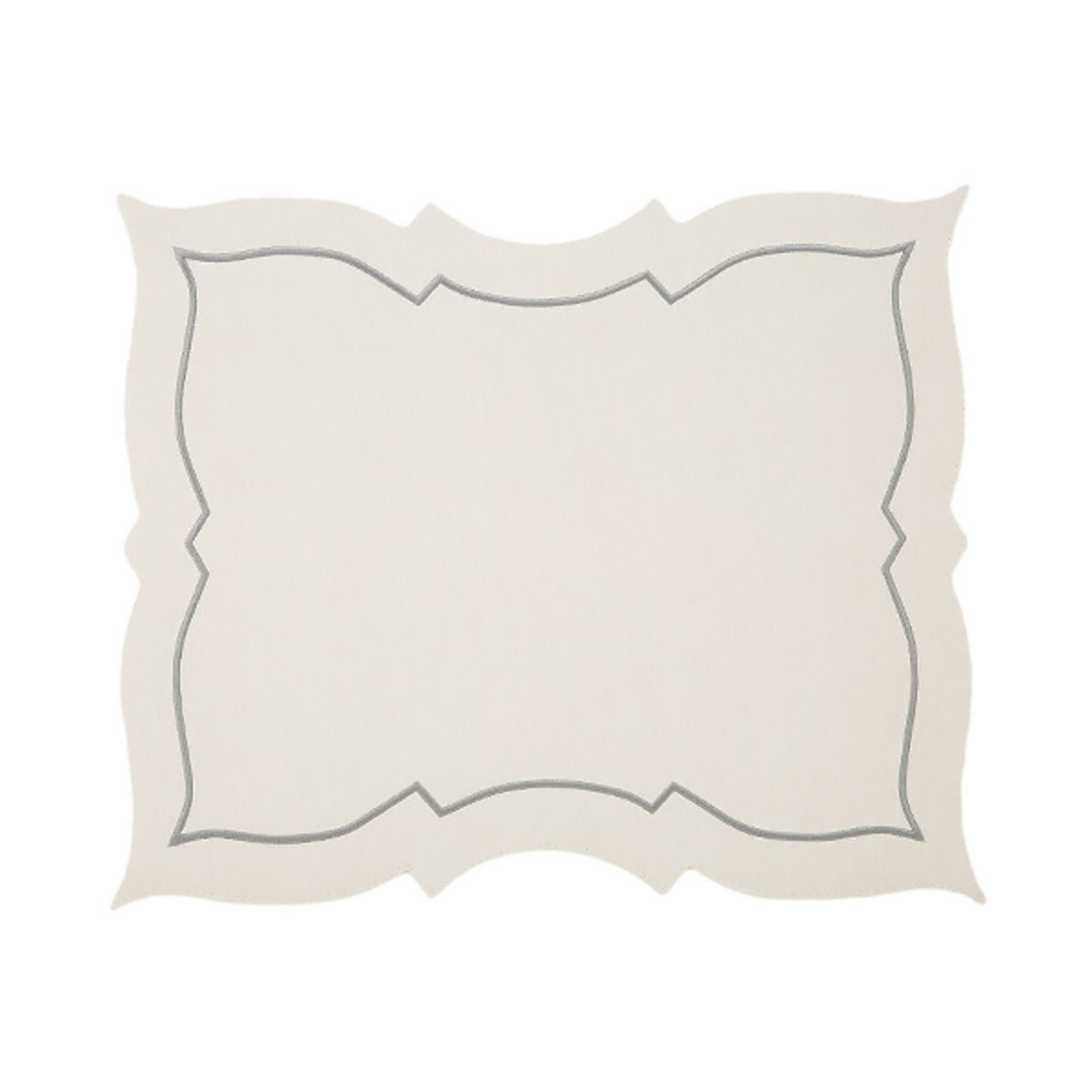 トルコ雑貨 アルテペレ バタフライ プレースマット／ランチョンマット デニム調 ホワイト／シルバー 38cm PVC加工合皮製 撥水加工