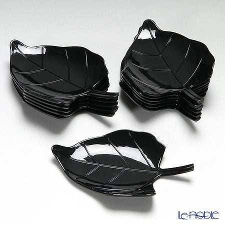 ソリア（solia） パーティー リーフプレート ブラック F02017 12個入