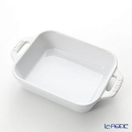 ストウブ（staub） レクタンギュラーディッシュ（セラミック製） 14×11cm／400ml ホワイト