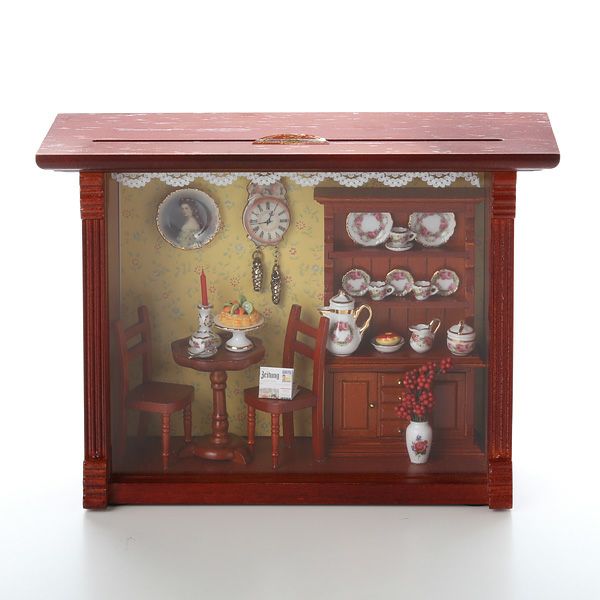 ロイター・ポーセリン コーヒー ショップ 001.700／4 ミニチュア ピクチャーボックス M ガラス板付