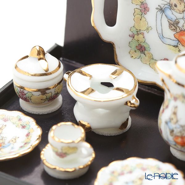 ロイター・ポーセリン ビアトリクスポター 057.361／6 フラワー ミニチュア ティートレイセット