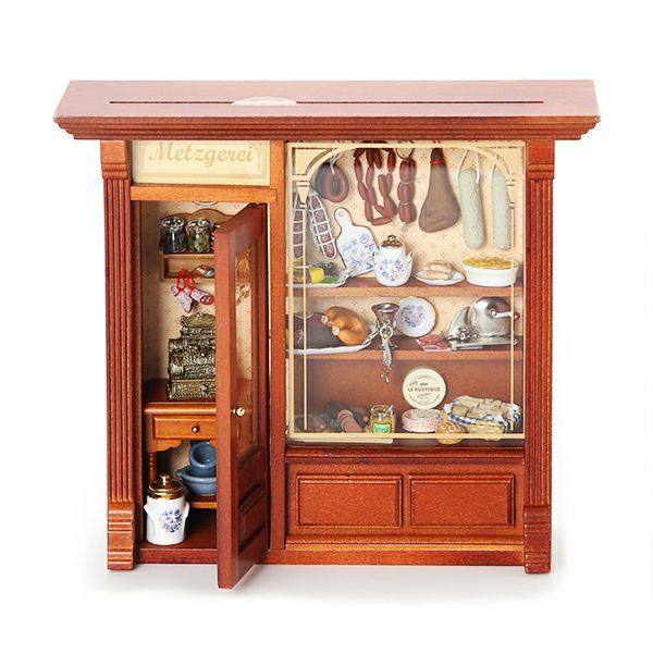 ロイター・ポーセリン ブッチャー ショップ （精肉店） ミニチュア ピクチャーボックス L 102.797／4 ライト付