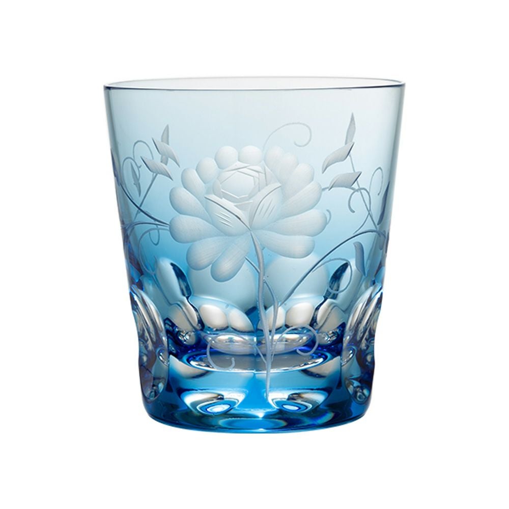 アルンシュタットクリスタル ローズ オールドファッショングラス 270ml アクア （色被せガラス）33367