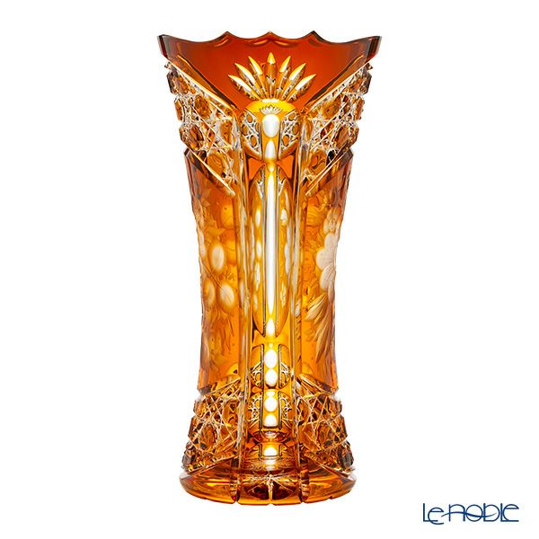 アルンシュタットクリスタル アルンシュタットフラワー ベース 26cm アンバー（色被せガラス）34457