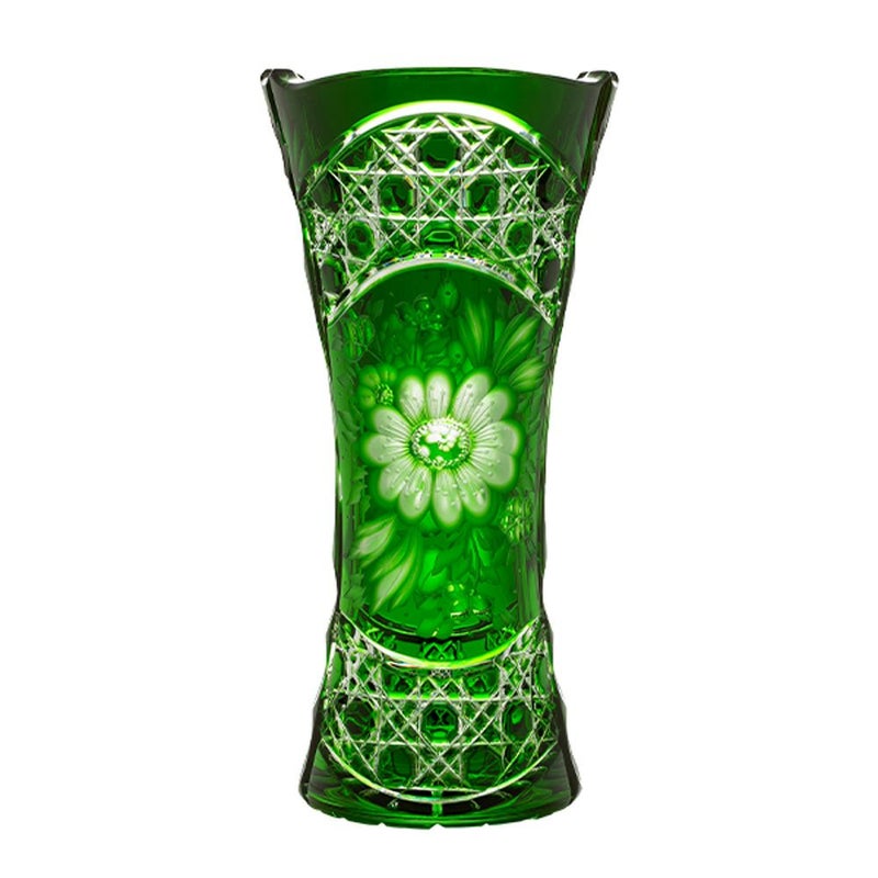 アルンシュタットクリスタル アルンシュタットフラワー ベース 26cm エメラルド（色被せガラス）35898