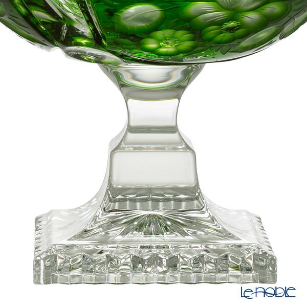 アルンシュタットクリスタル アルンシュタットフラワー ボウル 25cm エメラルド（色被せガラス）35921