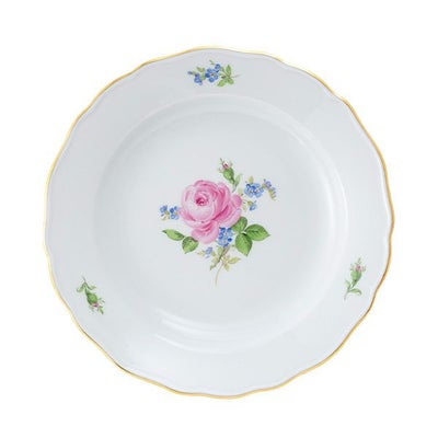マイセン（Meissen） ピンクのバラ／忘れな草 プレート 20cm 020810 