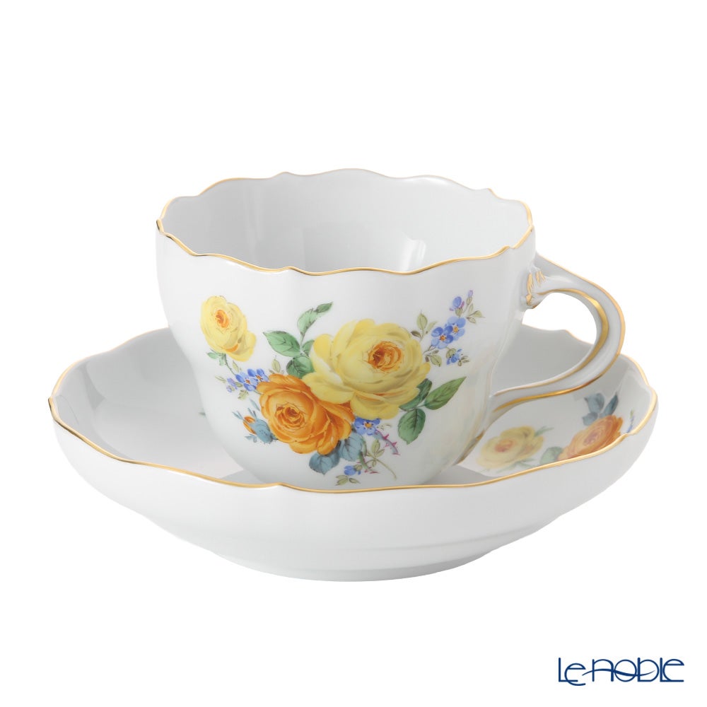 マイセン（Meissen） 黄色のバラ（ブーケ）と忘れな草 139210／00582 コーヒーカップ＆ソーサー 200ml