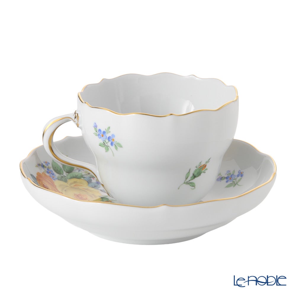 マイセン（Meissen） 黄色のバラ（ブーケ）と忘れな草 139210／00582 コーヒーカップ＆ソーサー 200ml