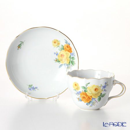 マイセン（Meissen） 黄色のバラ（ブーケ）と忘れな草 139210／00582 コーヒーカップ＆ソーサー 200ml