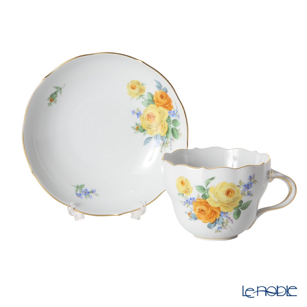 マイセン（Meissen） 黄色のバラ（ブーケ）と忘れな草 139210／00582 コーヒーカップ＆ソーサー 200ml