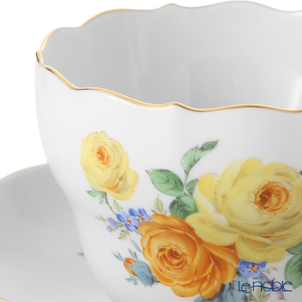 マイセン（Meissen） 黄色のバラ（ブーケ）と忘れな草 139210／00582 コーヒーカップ＆ソーサー 200ml