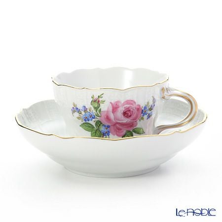 マイセン（Meissen） ピンクのバラ／忘れな草 020810／02582 コーヒーカップ＆ソーサー 200ml