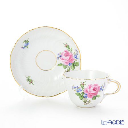 マイセン（Meissen） ピンクのバラ／忘れな草 020810／02582 コーヒーカップ＆ソーサー 200ml