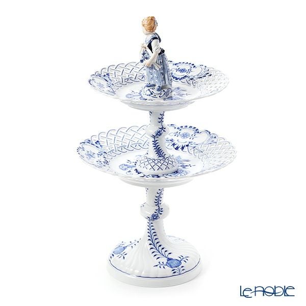 マイセン（Meissen） ブルーオニオン フィギュリン付フルーツスタンド 少女 800101／54852