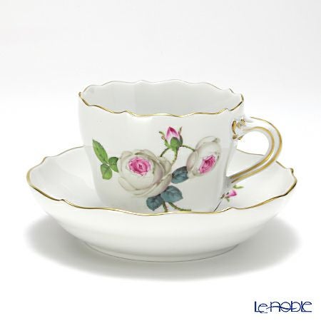 マイセン（Meissen） ホワイトローズ 029510／00580 モカカップ＆ソーサー