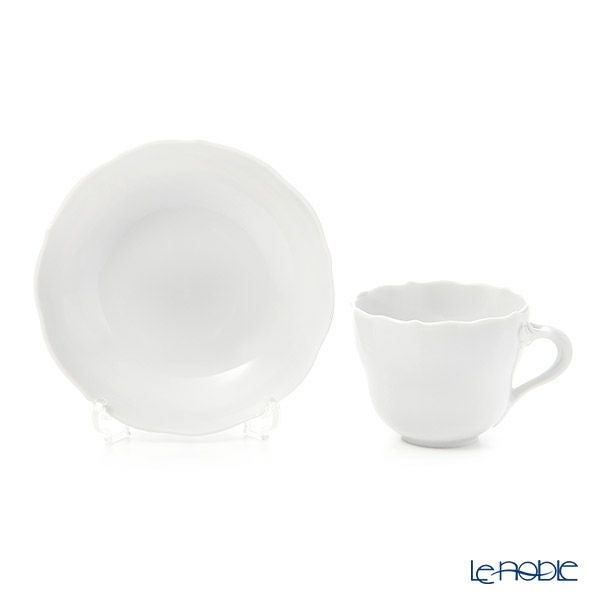マイセン（Meissen） マイセンホワイト 000001／00580 モカカップ＆ソーサー 100ml（ノイアー・アウスシュニット）
