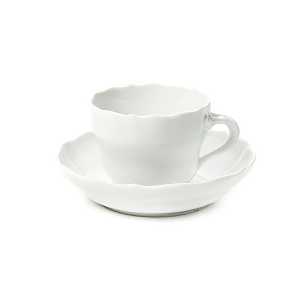 マイセン（Meissen） マイセンホワイト 000001／00580 モカカップ＆ソーサー 100ml（ノイアー・アウスシュニット）