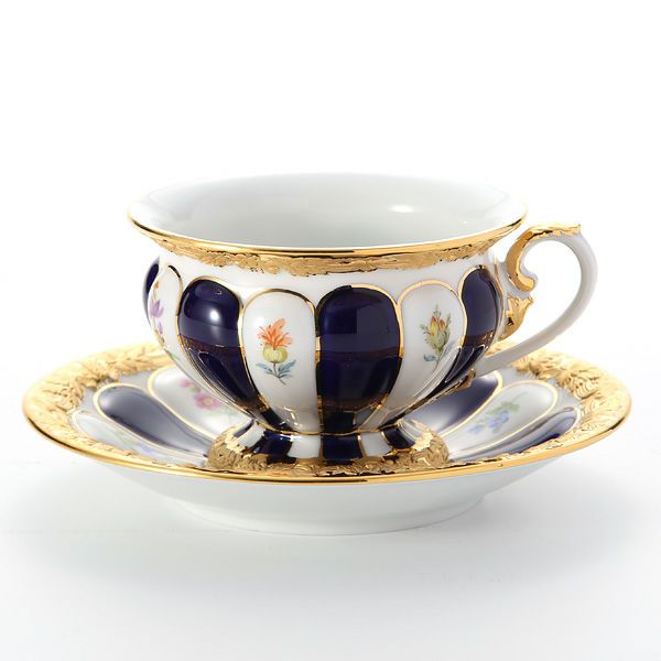 マイセン（Meissen） 宮廷の小花 X-Form （紺金彩） 011079／17582
