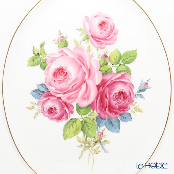 マイセン（Meissen） 陶板 130110／53n31 ピンクローズブーケ 25×20.5cm