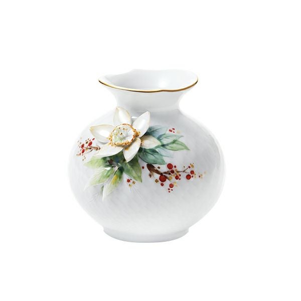 マイセン（Meissen） 波の戯れ 花瓶 クリスマスローズ 9cm ホワイト 719391／50903