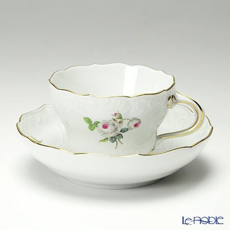 マイセン（Meissen） ホワイトローズ 029510／03582 コーヒーカップ＆ソーサー 200ml マルセイユレリーフ