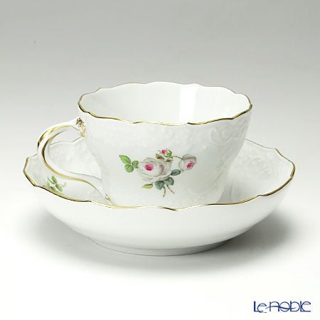マイセン（Meissen） ホワイトローズ 029510／03582 コーヒーカップ＆ソーサー 200ml マルセイユレリーフ