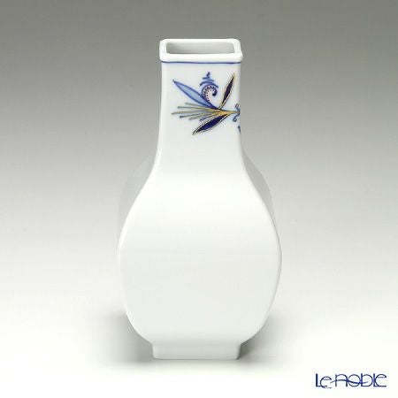 マイセン（Meissen） ブルーオニオン スタイル レッド＆ゴールド 80a095／50097 花瓶（角型） 13cm