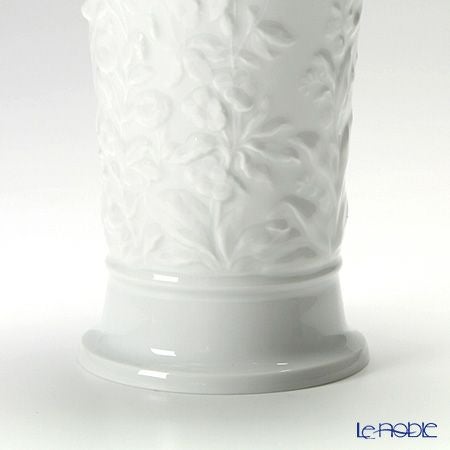 マイセン（Meissen） マイセンホワイト 000001／50045 ベース（花瓶） 17cm（フラワーレリーフ）