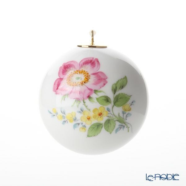 マイセン（Meissen） ベーシックフラワー（二つ花） 04C003／55M09 ボールオーナメント 5cm（野バラ）