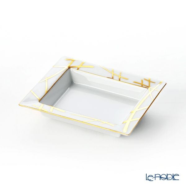 マイセン（Meissen） 剣マーク スタイル（ゴールド） 77A042-53268 スクエアディッシュ 12×10cm