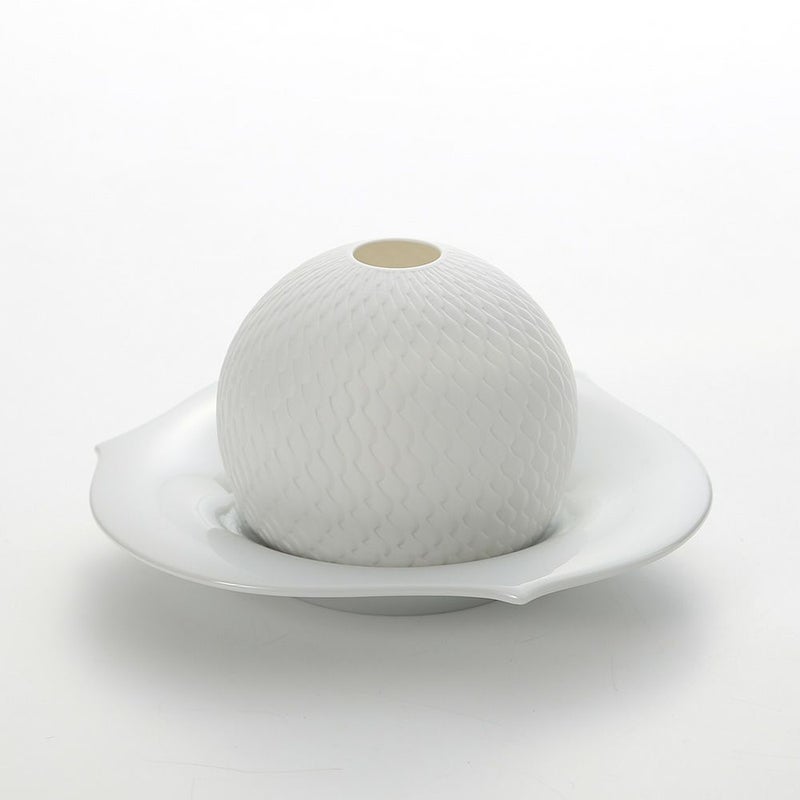 マイセン（Meissen） 波の戯れホワイト 000001／44323 ストームランプ 8.5cm（キャンドルホルダー）