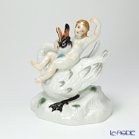 マイセン（Meissen） リミテッドエディション 900184／73060 11／75 フィギュリン 20cm 白鳥に乗るキューピッド 世界限定コレクション