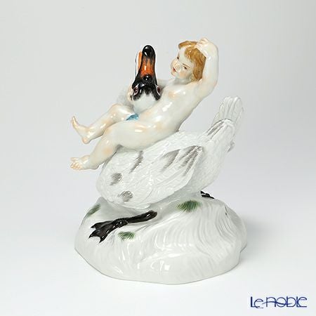 マイセン（Meissen） リミテッドエディション 900184／73060 11／75 フィギュリン 20cm 白鳥に乗るキューピッド 世界限定コレクション
