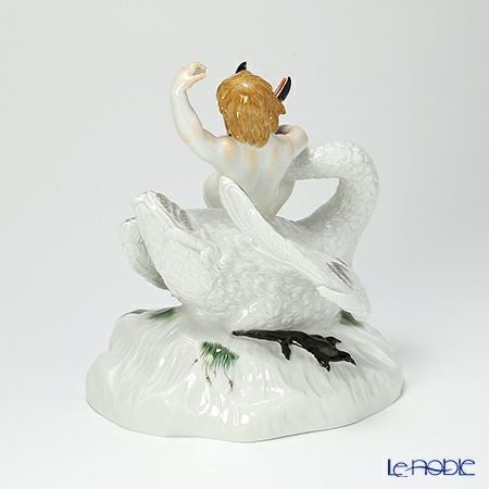 マイセン（Meissen） リミテッドエディション 900184／73060 11／75 フィギュリン 20cm 白鳥に乗るキューピッド 世界限定コレクション