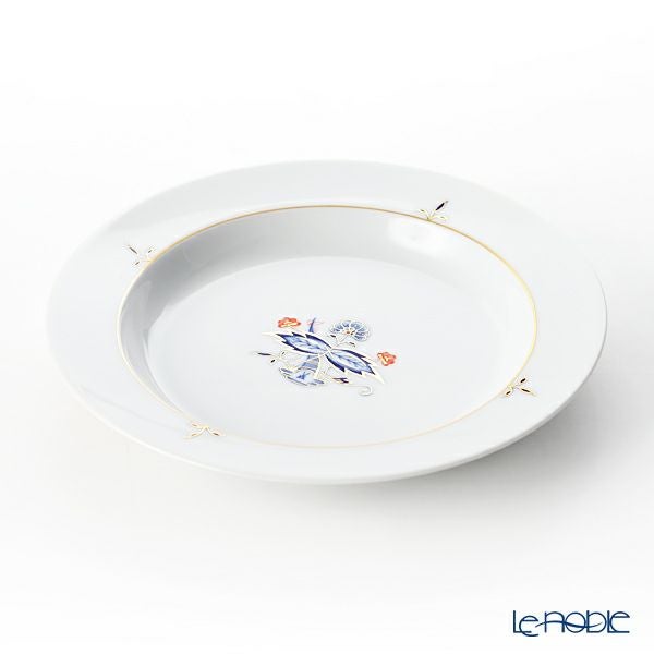 マイセン（Meissen） ノーブルブルー 802890-41487 スーププレート 23cm（ダブルリーフ）